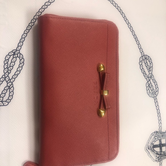 Prada Pink Saffiano Zip Around Wallet - Picture 10 of 12